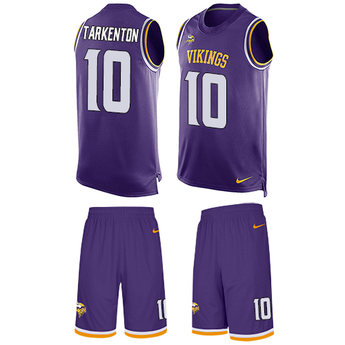 Nike Vikings #10 Fran Tarkenton Purple Team Color Men's Stitched NFL Limited Tank Top Suit Jersey - Click Image to Close